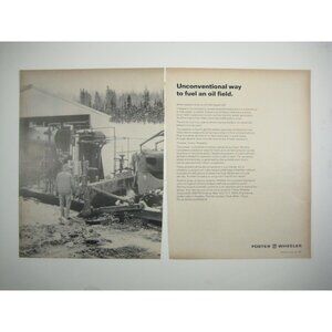 Vintage Foster Wheeler Advertisement Print 1967 Fuel from Oil Field 2 Page READ